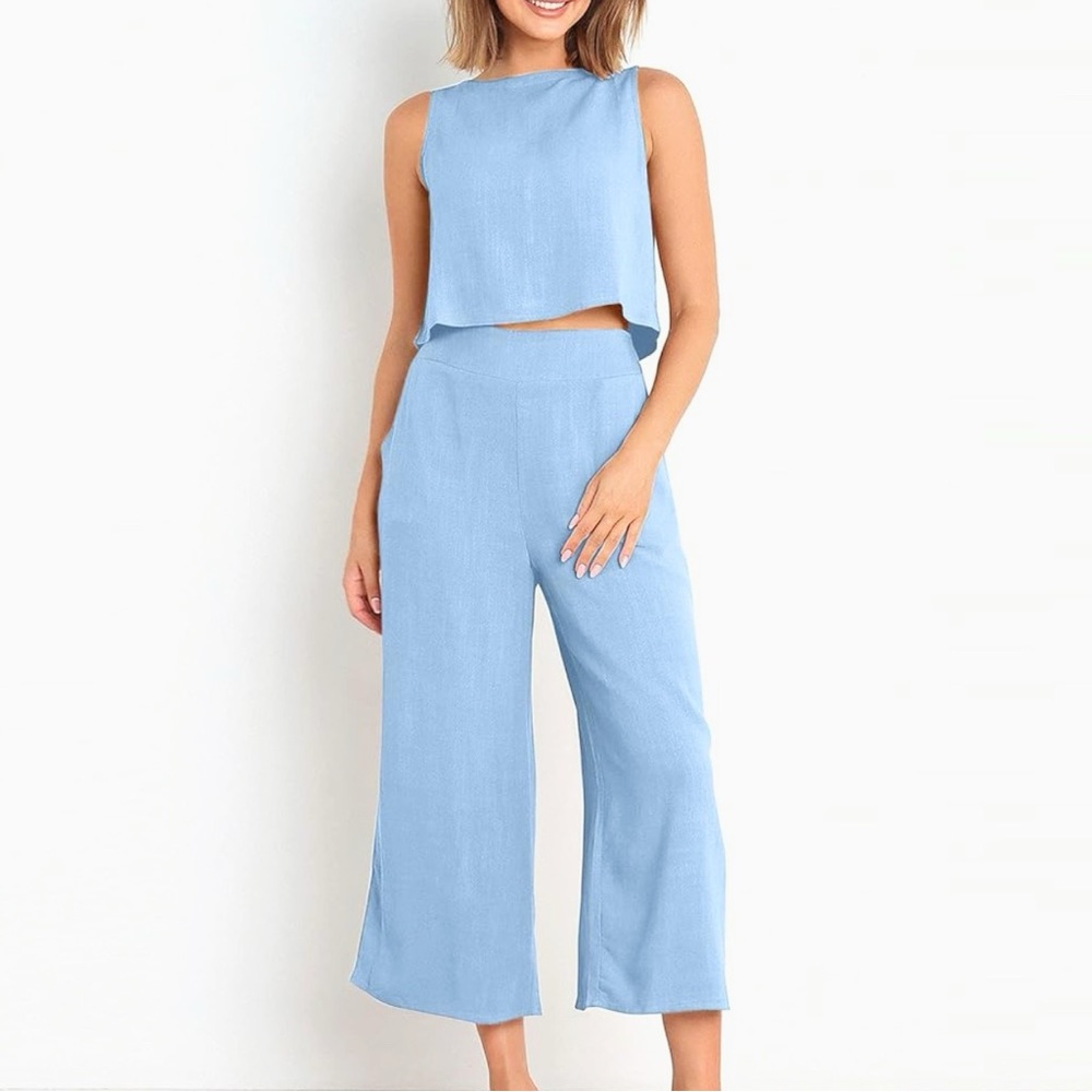 2 Pieces Outfits Tank Tops and Wide Leg Set Size S